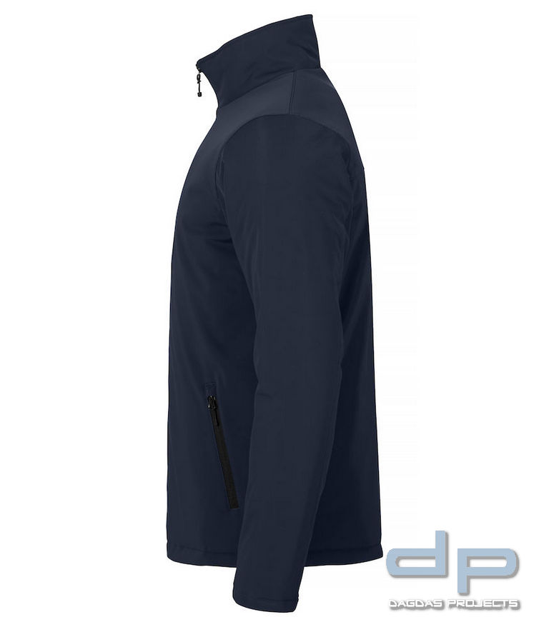 Behörden Padded Softshell Jacke mit Aufdruck nach Wunsch in reflex silber, Dunkelblau, Gr.: M und XL