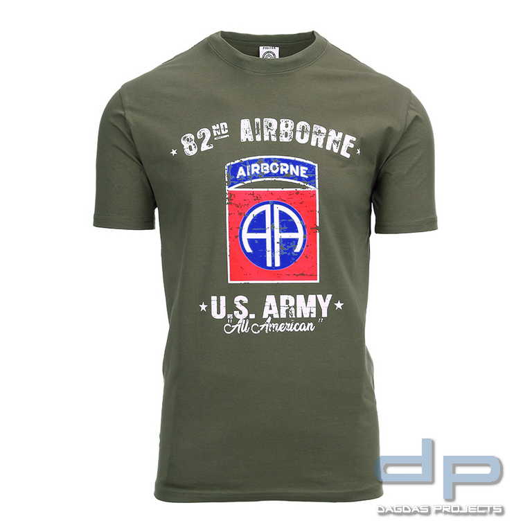 T-shirt U.S. Army 82nd Airborne in Grün und Schwarz