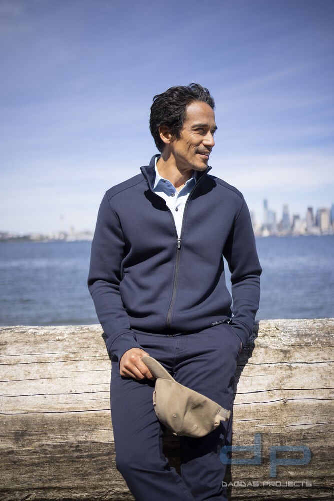 Behörden Cardigan Full Zip Men in verschiedenen Farben mit Wunschaufdruck auf Brust und Rücken