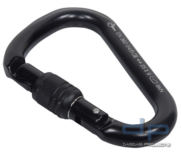 Stahlkarabiner Aliens D Screw Schwarz