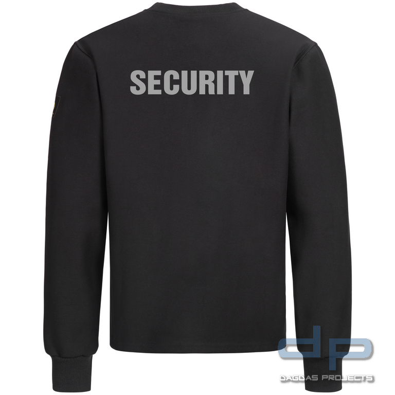 Brunnirok Schnittschutz-Langarmshirt Magdeburg schwarz mit Wunschaufdruck in reflex silber