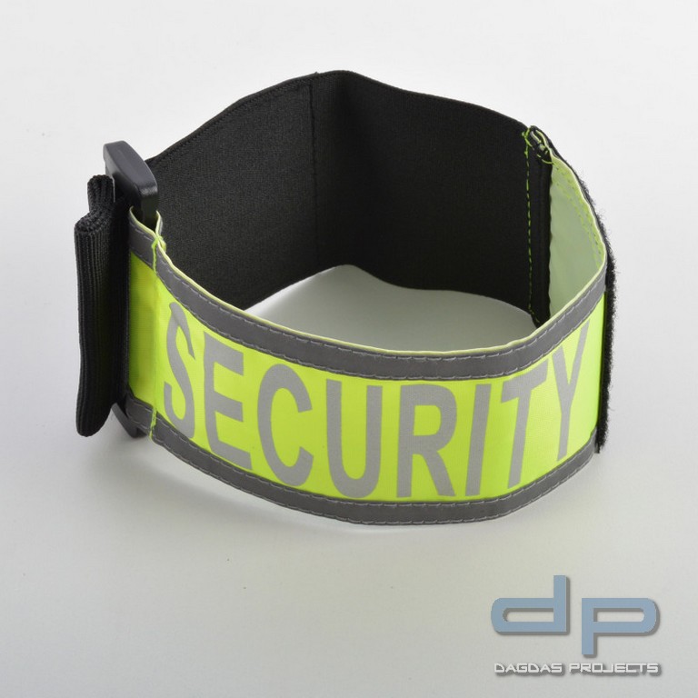 COP® Armbinde neongelb mit Reflexstreifen oben/unten und D-Ring, silber SECURITY