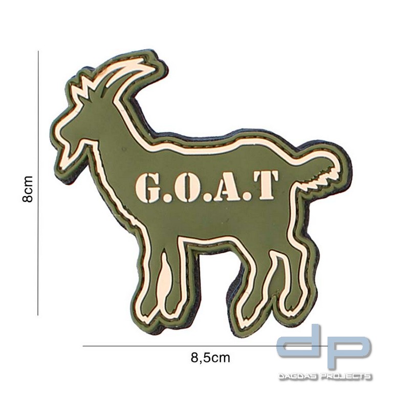 Emblem 3D PVC G.O.A.T. grün