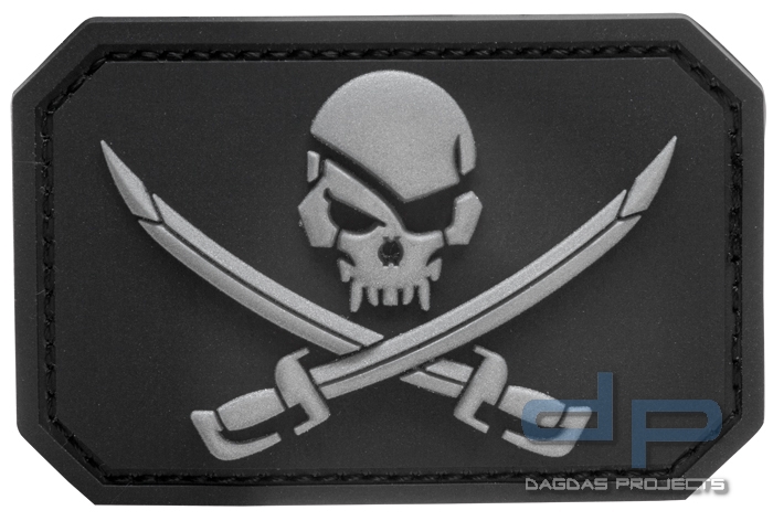 3D Rubber Patch Skull with Swords in verschiedenen Farben