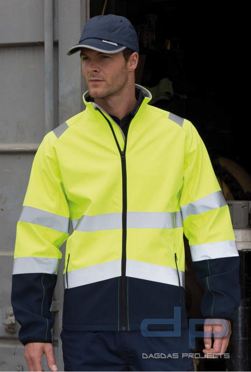 Printable Safety Softshell Jacket inkl. Wunschaufdruck in reflex silber
