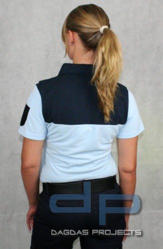 ETZEL Damen Uniform Poloshirt mit Wunschaufdruck in Reflex silber