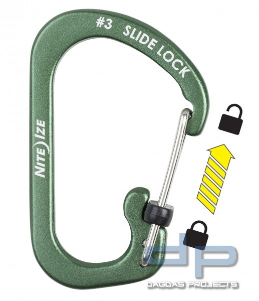 NITE IZE KARABINER SLIDELOCK IN OLIV