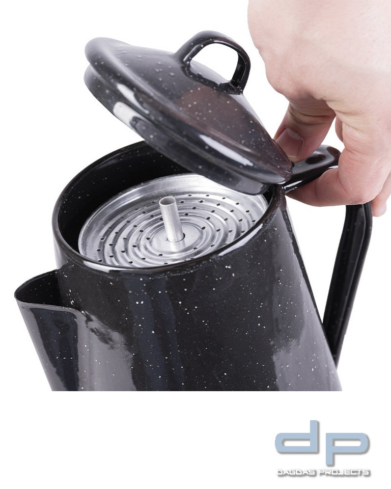 KAFFEEKANNE EMAILLE M.PERCOLATOR (12 TA.) SCHWARZ VPE 2