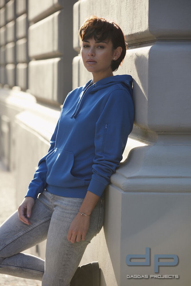 Basic Active Hoody mit Wunschaufdruck in Marine Blau, Größe L