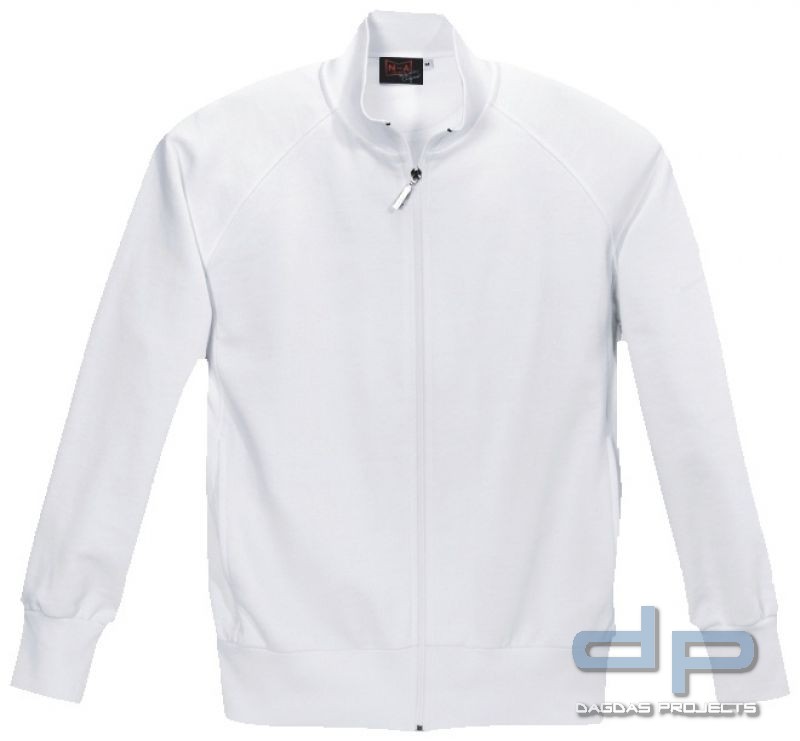 NundA Sweat College-Jacke 50/50 Bw./Pes., Leasinggeignet in weiß