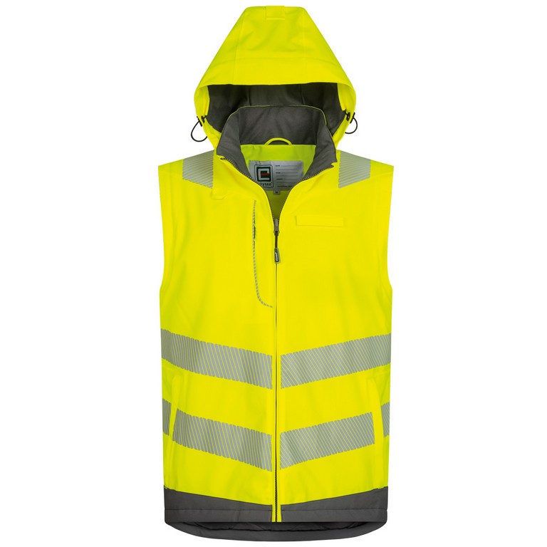 Behörden WARNSCHUTZ 2-in-1 JACKE in Gelb/Grau mit Aufdruck nach Wunsch auf dem Rücken