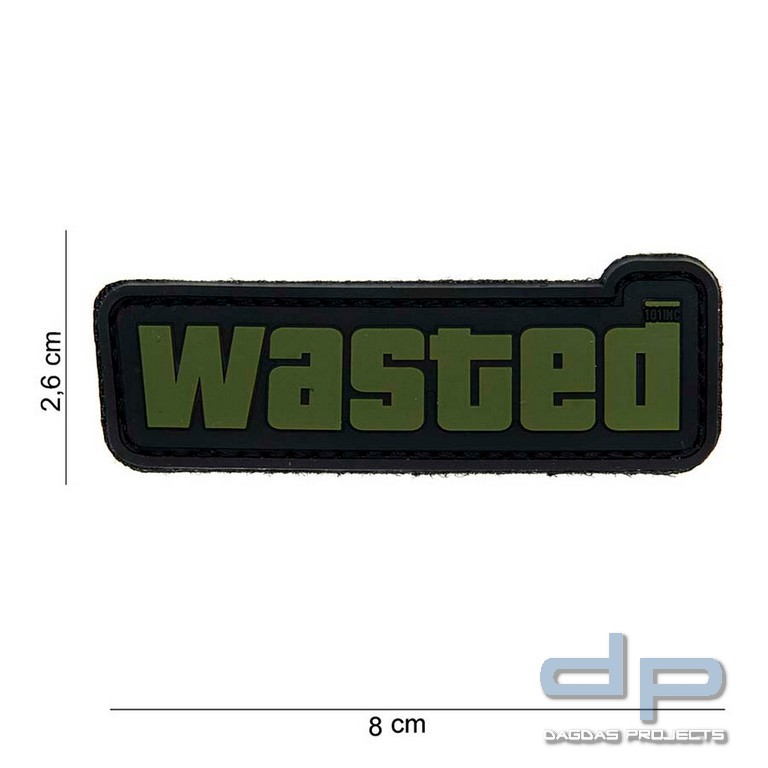 Emblem 3D PVC Wasted schwarz/grün