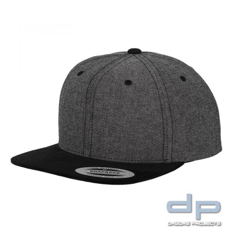 Chambray-Suede Snapback Cap verschiedene Farben