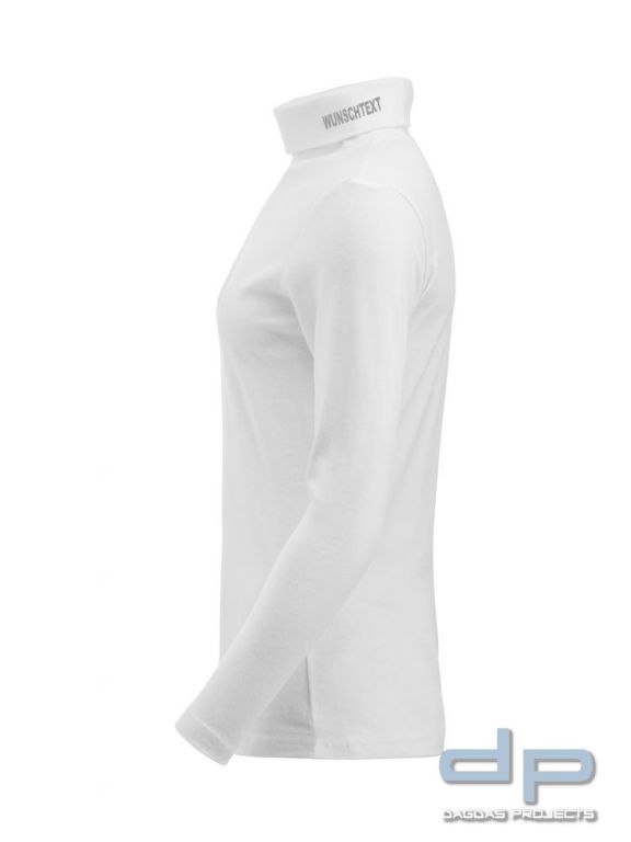 Damen Behörden Rollkragen-Shirt mit Wunschtext am Kragen