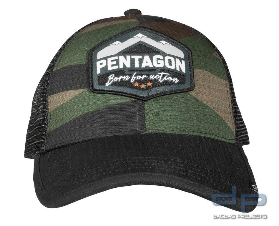 PENTAGON ERA "BORN FOR ACTION" TRUCKER CAP in der Farbe Grau oder Woodland