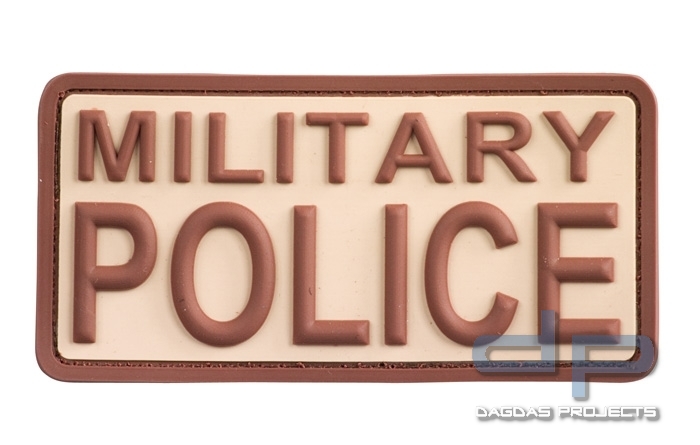 3D Rubber Patch Military Police Khaki/Braun