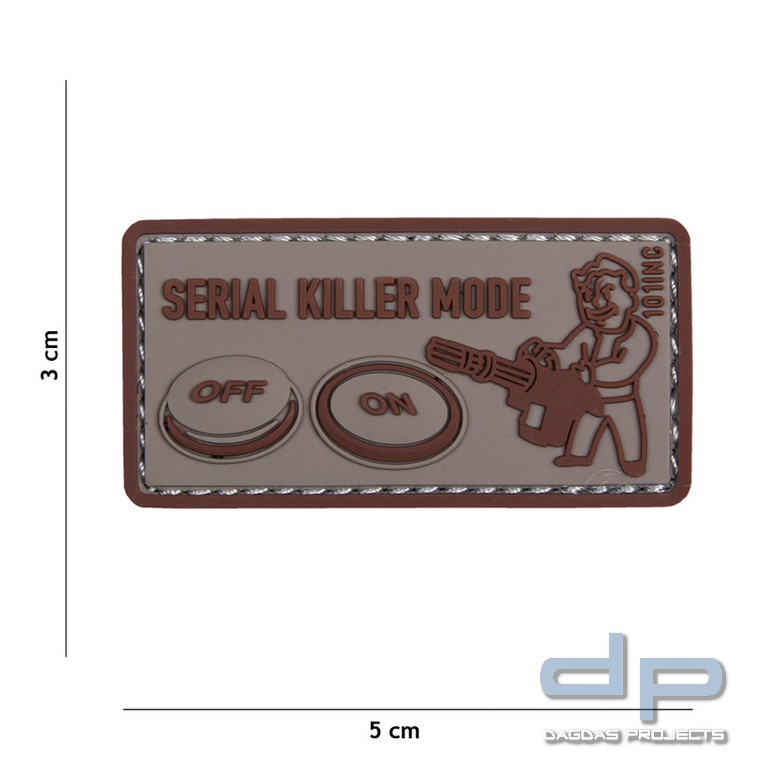 Emblem 3D PVC Serial Killer grau