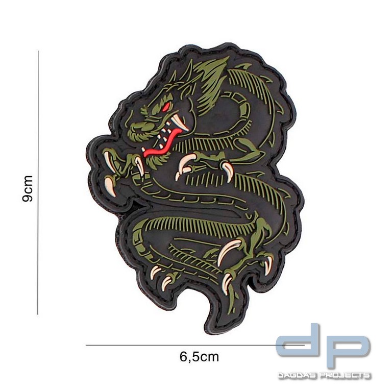 Emblem 3D PVC Dragon grün