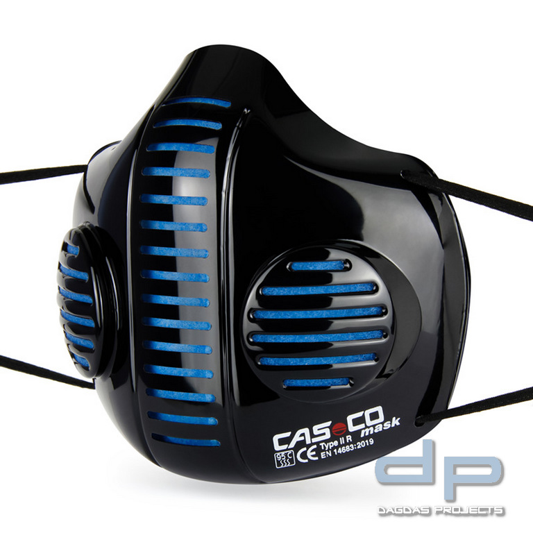 CASCO MASK 2.0 IN SCHWARZ mit Wunschaufdruck in 3 M reflex silber