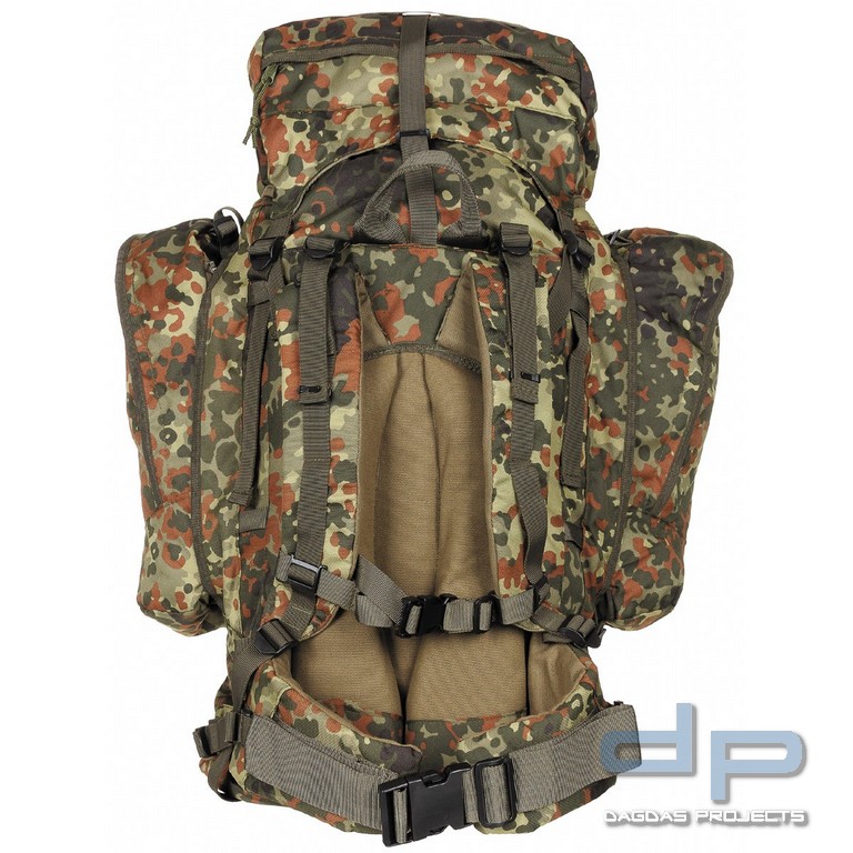 Rucksack,"Alpin110",flecktarn, 2 abnehmbare Seitentaschen