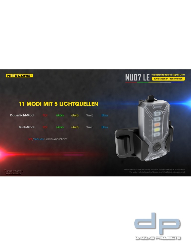 NiteCore® mehrfarbige - Signalleuchte -NU07LE-