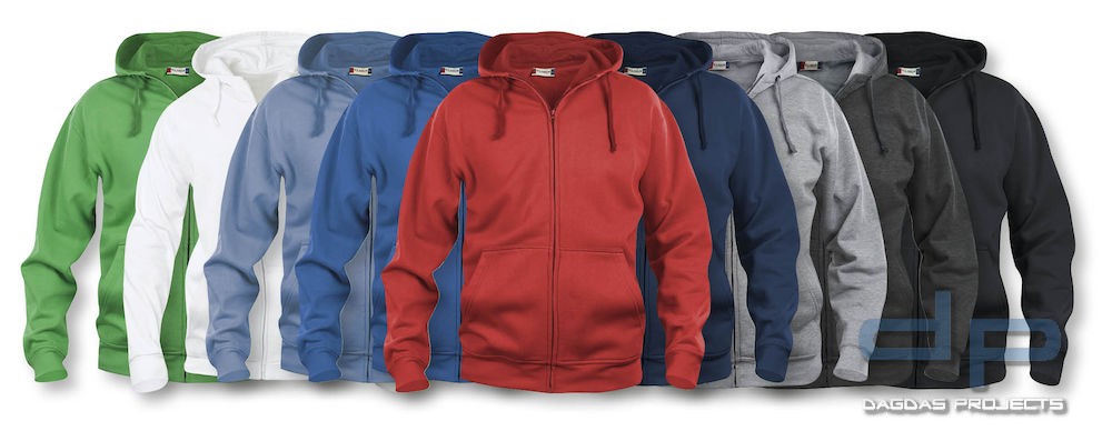 Basic Hoody Full zip Herren mit Wunschaufdruck Farbe Navy Größe M