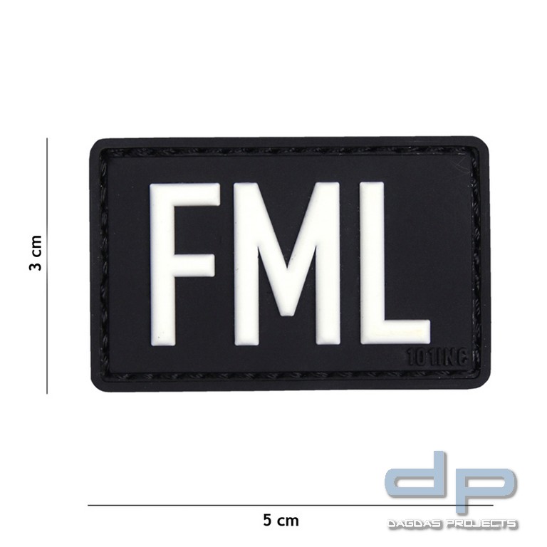 Emblem 3D PVC FML (FUCK MY LIFE) schwarz