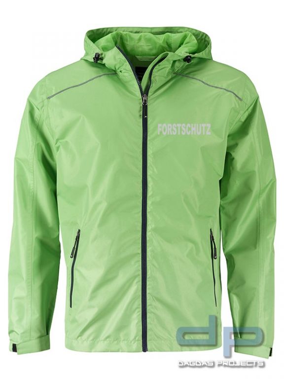 Mens’ Rain Jacket Regenjacke Windbreaker mit Wunschaufdruck in Reflex Silber in verschiedenen Farben