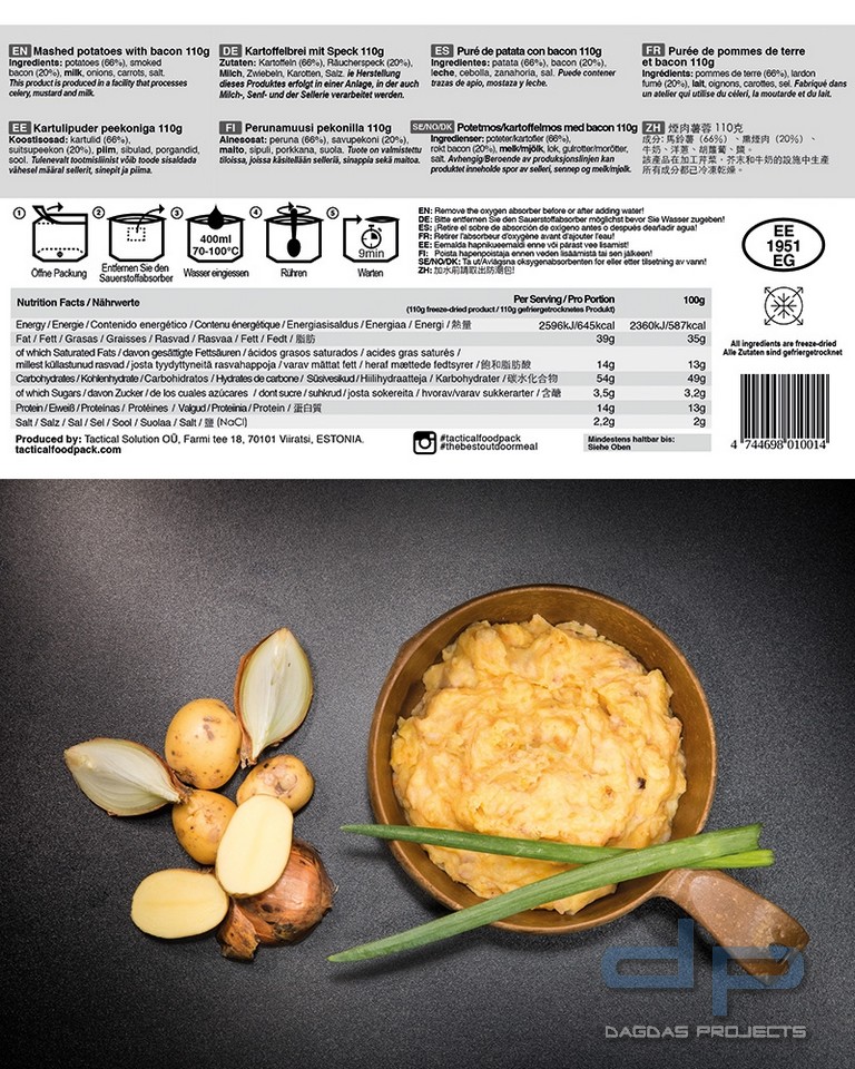 TACTICAL FOODPACK® MASHED POTATOES AND BACON VP2