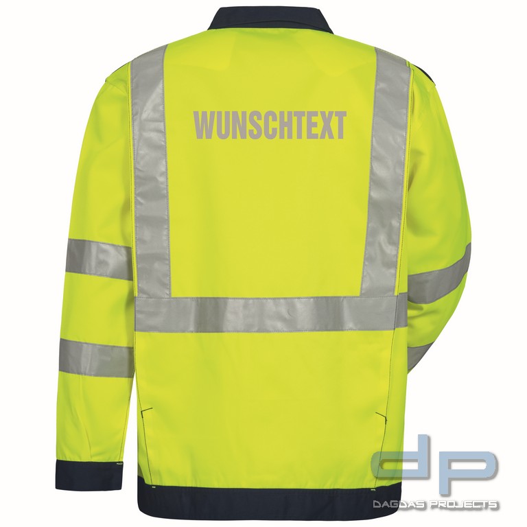 WARNSCHUTZ-BUNDJACKE in Gelb mit Aufdruck nach Wunsch auf Brust und Rücken