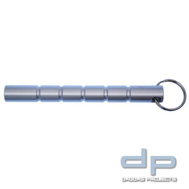 Kubotan mit Schlüsselring Silber gerillt