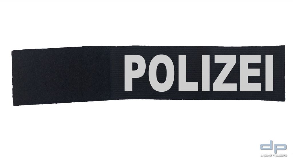 Behörden Klettarmbinde schwarz mit Wunschaufdruck 1 zeilig