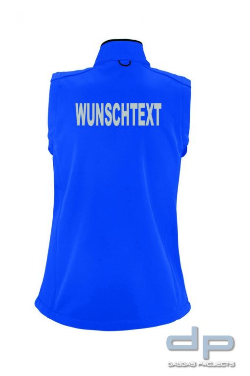Damen Softshell Weste Behörden in verschiedenen Farben mit Wunschaufdruck in reflex silber