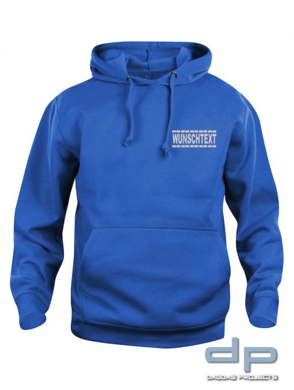 Hooded Sweat mit Wunschaufdruck gestrichelte Linien in verschiedenen Farben