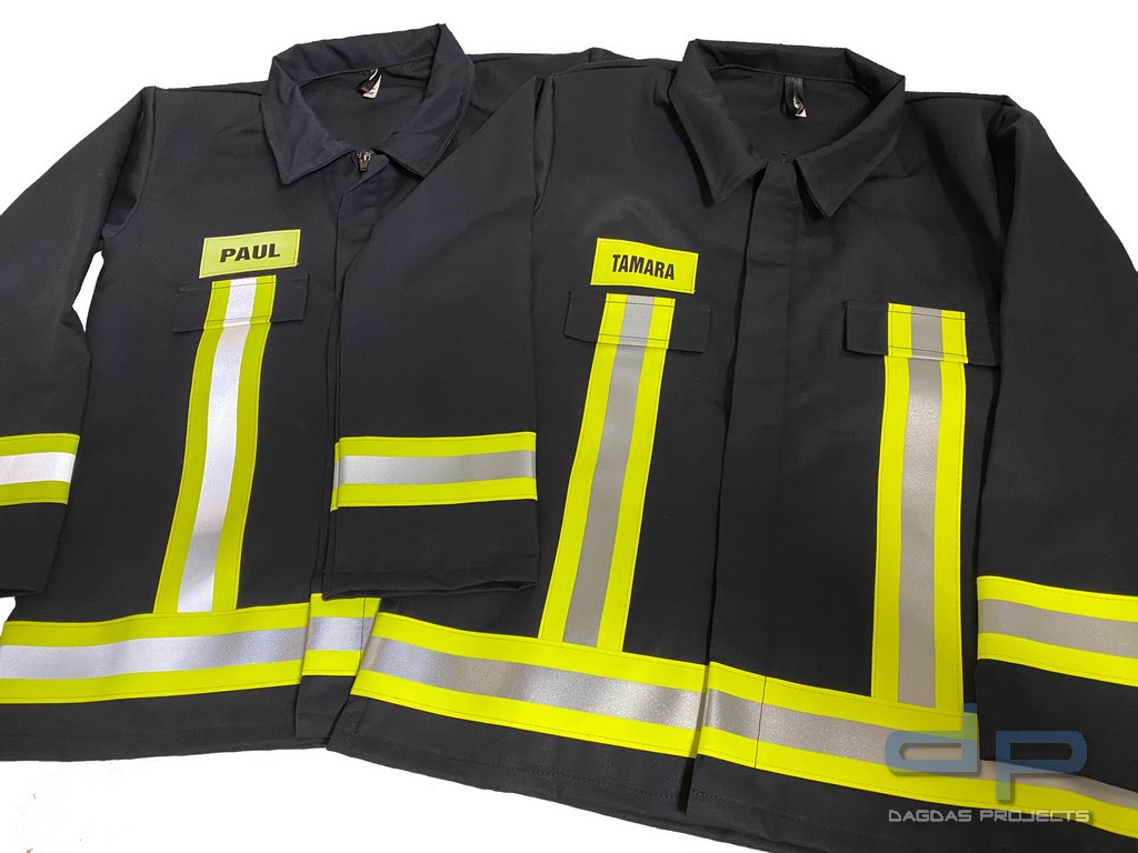Kinder Feuerwehrjacke 50% Baumwolle, 50% Polyester mit Wunschaufdruck