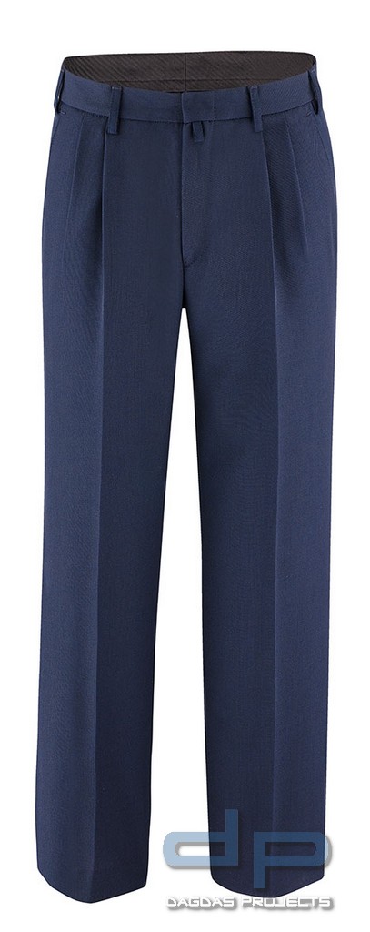 Feuerwehr Diensthose Hose blau 55%/45% Polyester/Schurwolle Kammgarn-Trikot