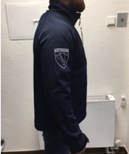 Mens Base Layer Soft Shell Farbe blau mit 3 Fach Sonderdruck