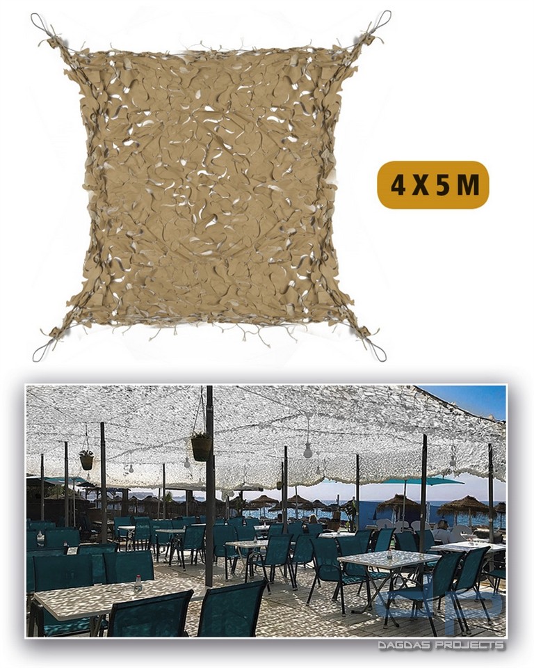 NETZ BROADLEAF ′SHADE SAIL′ 4,0X5,0 DESERT