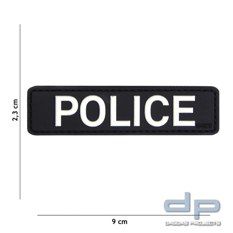 Emblem 3D PVC Police schwarz