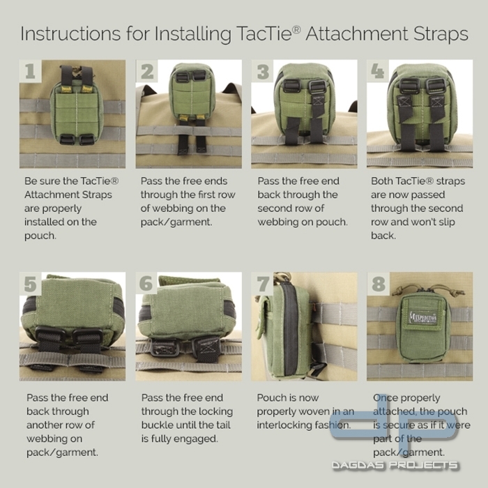 Maxpedition 3" TacTie Attachment Strap 4er Set in verschiedenen Farben