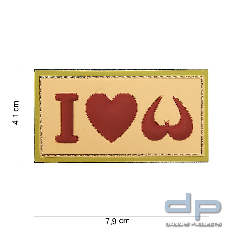 Emblem 3D PVC I Love Boobies sand