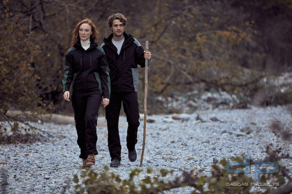 Unisex Trekkingjacke Behörde inklusive Wunschaufdruck in reflex silber