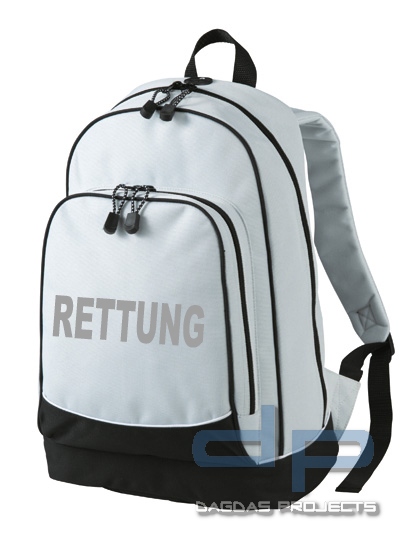 Behördenrucksack mit Wunschtext in reflex silber