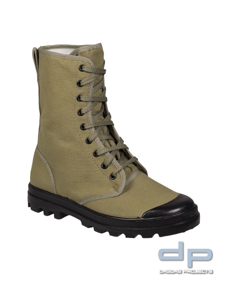FRANZ.COM.STIEFEL CANVAS OLIV 9-LOCH