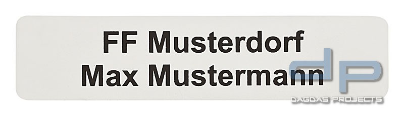 Aluminium Namensschild 87x20mm mit starkem Magneten mit individuellem Wunschtext