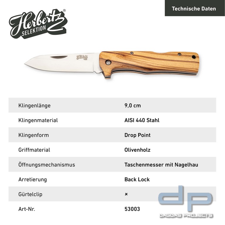 Taschenmesser Olivenholz