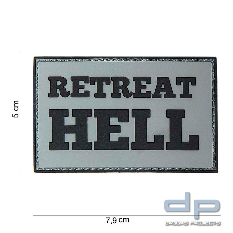 Emblem 3D PVC Retreat Hell Grau/Schwarz