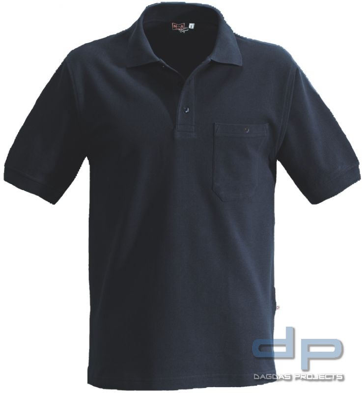 NundA Poloshirt Leasing, 50/50 Pes./Bw., Brustt. mit Knopf in marine