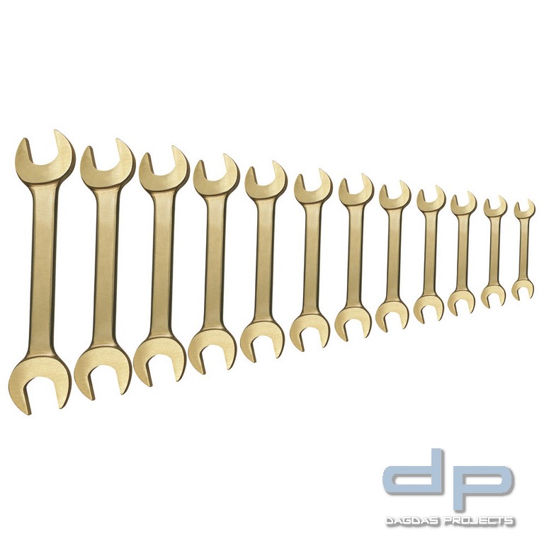Doppelmaulschlüssel-Satz funkenfrei, 8-teilig, 1/4 - 1 ″
