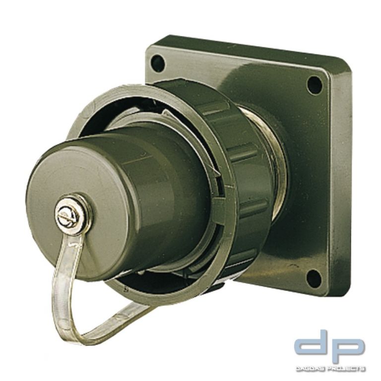 Schuko-Anbaugerätestecker mit Bajonett- deckel am Band, bronzegrün